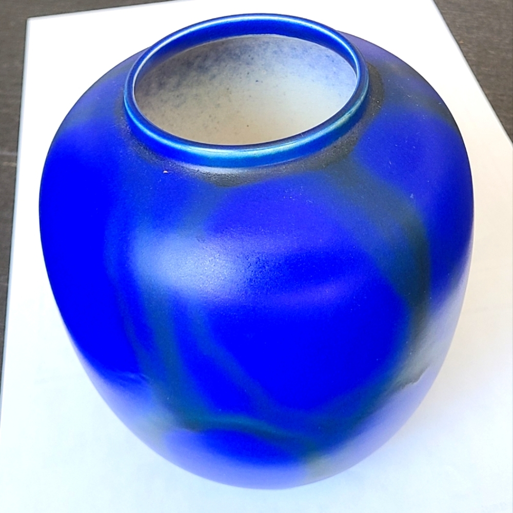 Bretby Pottery blue glaze vase